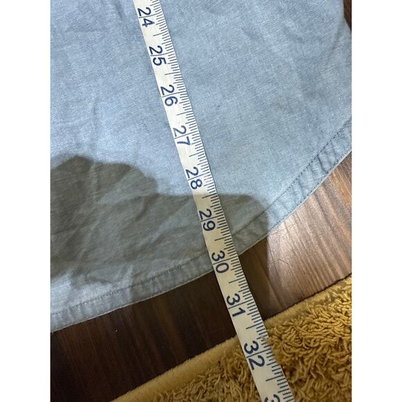 Upcycled O’Neill Hooded Lightweight Chambray Button Front Shacket Size XL - Picture 11 of 11